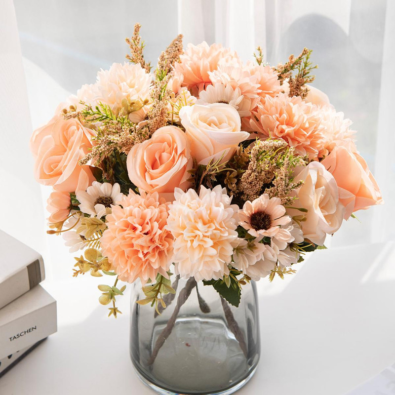 Cheap Artificial Flowers for New Year, Silk Rose Wedding Arch, Christmas Home Decor