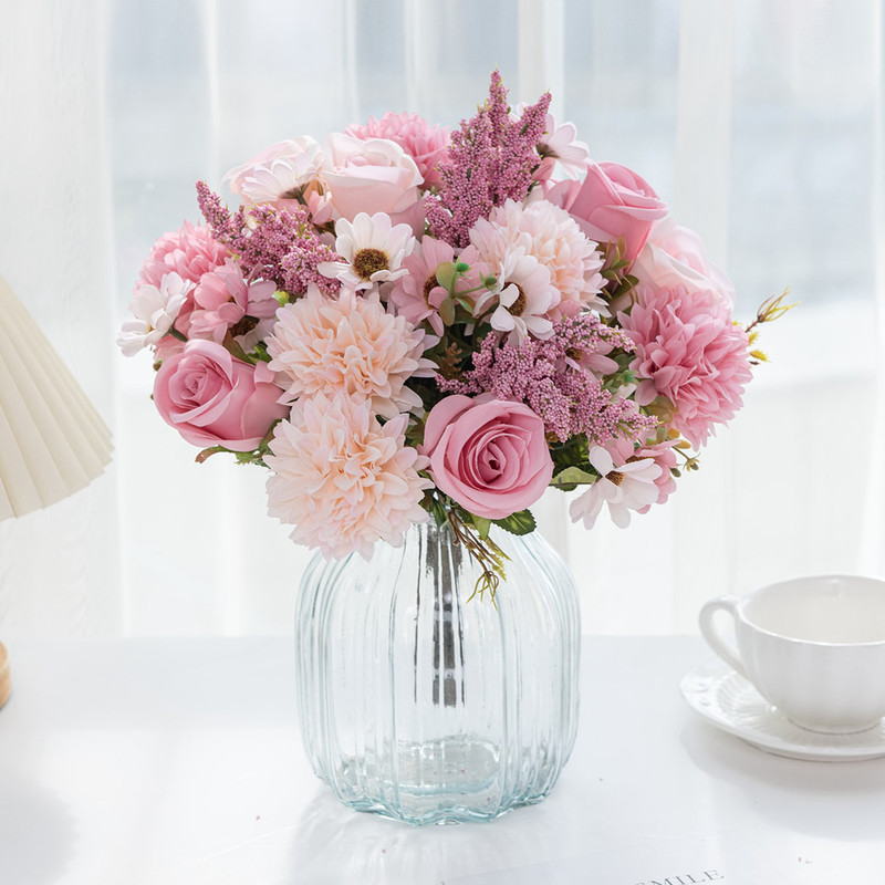 Cheap Artificial Flowers for New Year, Silk Rose Wedding Arch, Christmas Home Decor