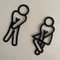 Creative 2D Flat Funny Bathroom Signs For Men Women Restaurant Hotel Cafe Toilet Signage Wall Stick 0