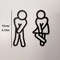 Creative 2D Flat Funny Bathroom Signs For Men Women Restaurant Hotel Cafe Toilet Signage Wall Stick 5