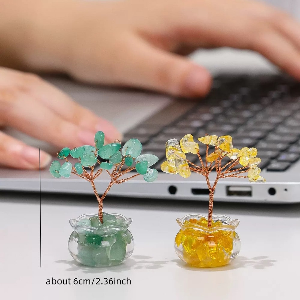 Mini Crystal Tree High Quality Mini Gravel Flowerpot Resin Crystal Decoration 4