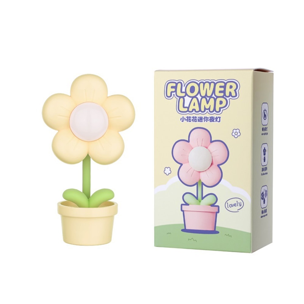 Small Table Lamp, Mini LED Flower Night Light, Cute Desktop Ornament for Kids