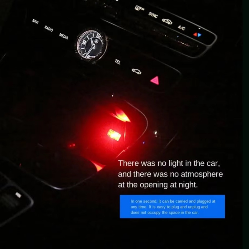 Car Interior Neon Decorative Lamp Portable Mini USB LED Atmosphere Lights Universal PC Car Emergenc 3