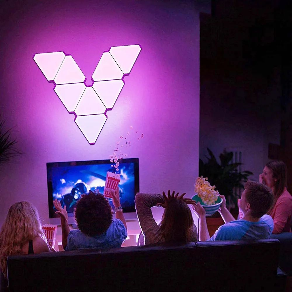 LED Triangle Lamps WIFI Bluetooth USB Smart Wall Light Creative Gaming Bedroom Decor 3