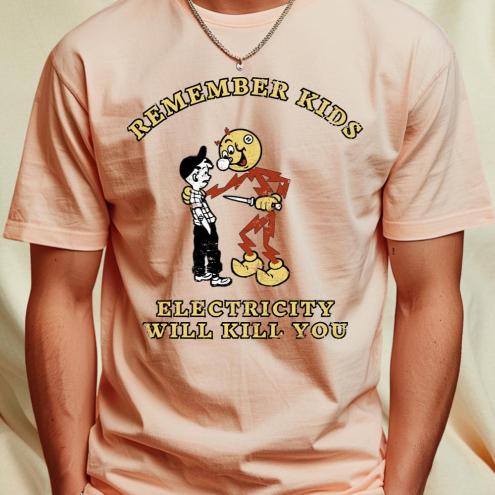 Electricity Will Kill You Kids Vintage look Design Fanart T-Shirt_T-Shirt_File PNG.jpg