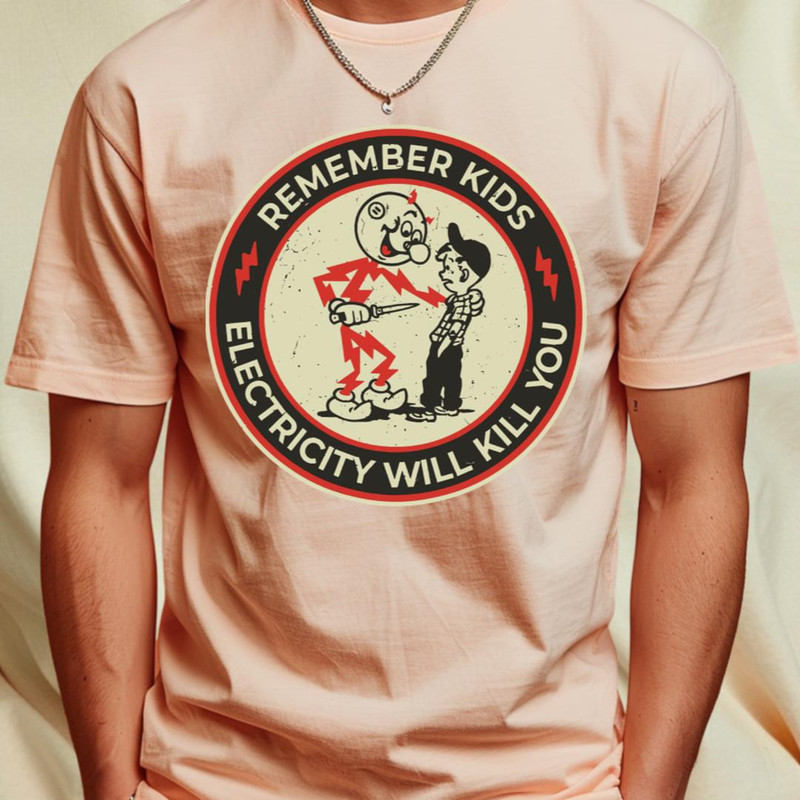 vintage Electricity Will Kill You Kids T-Shirt_T-Shirt_File PNG.jpg