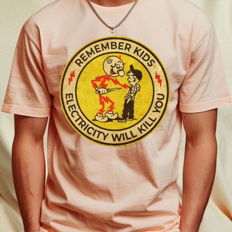 YELLOW VINTAGE REME Electricity Will Kill You Kids T-Shirt_T-Shirt_File PNG.jpg