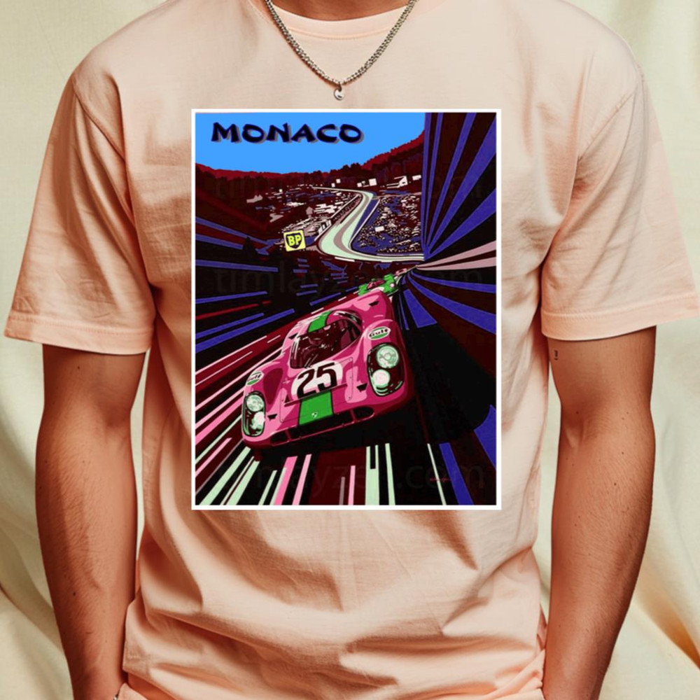 Monaco Grand Prix Modern Art Road Racing Advertising Print T-Shirt_T-Shirt_File PNG.jpg