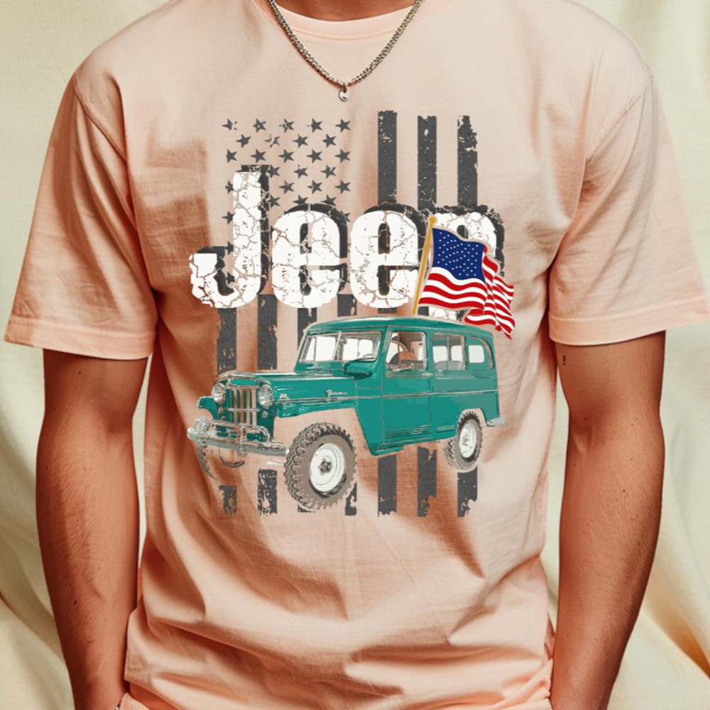 Willys Wagon Jeepcar JEEP Flag T-Shirt_T-Shirt_File PNG.jpg