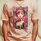 Bohemian Pink Haired woman retro vintage floral design T-Shirt_T-Shirt_File PNG.jpg