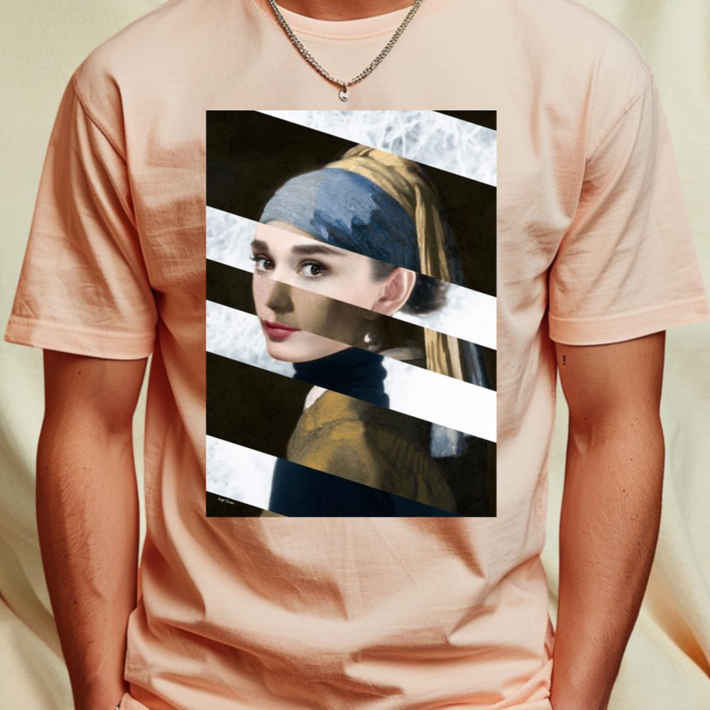 Poster Vermeer's Girl with a Pearl Earring & Audrey Hepburn T-Shirt_T-Shirt_File PNG.jpg