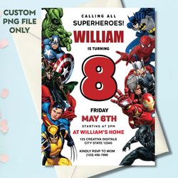 personalized file superhero birthday invitation | avengers party editable | superheroes party invite | birthday party