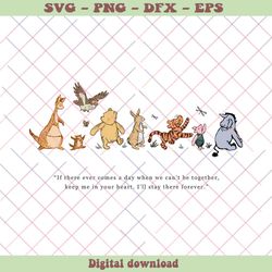 classic winnie the pooh and friends stay there forever svg, png - svg files, z366