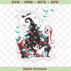 disney jack skellington friends christmas tree png file, png - svg files, z426