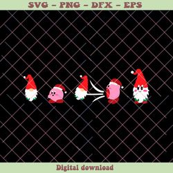 cute kirby gnome christmas svg cutting digital file, png - svg files, z652