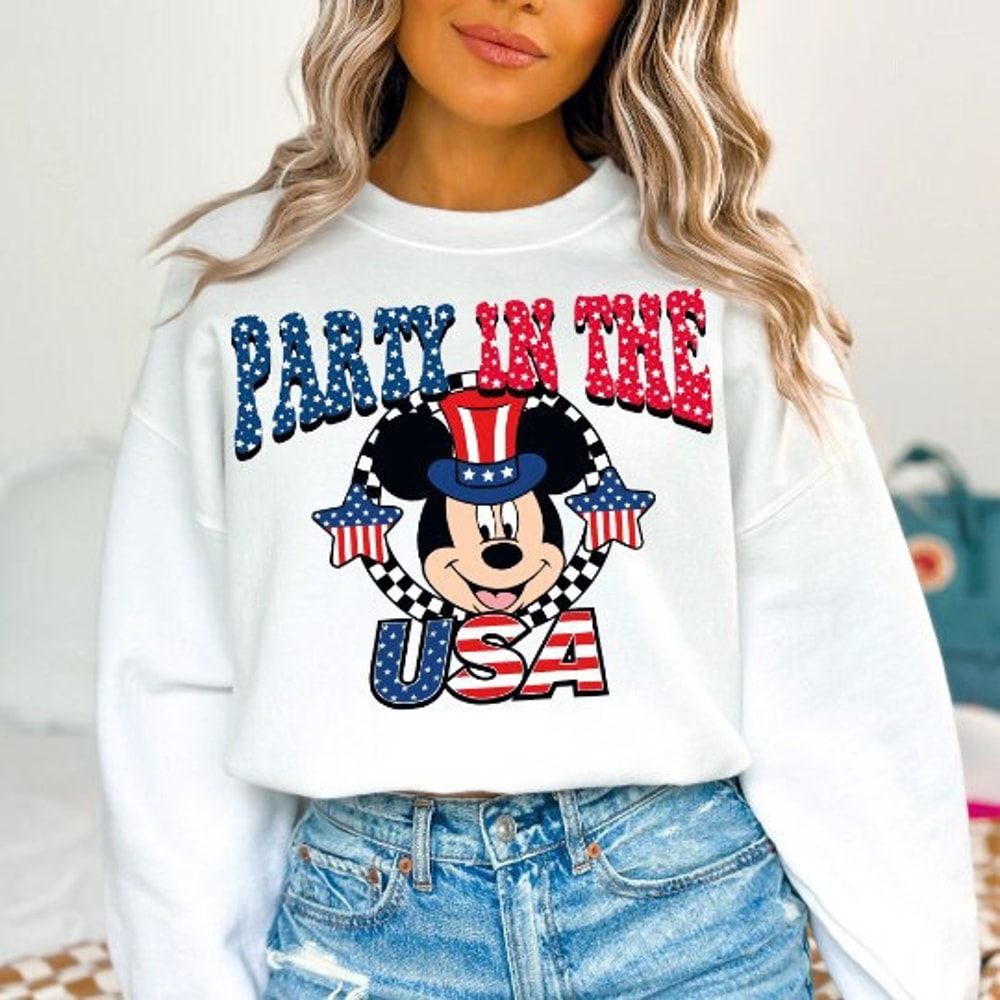 Mouse Fourth of July PNG, Party In The USA Png, Retro 4th of July Design, Happy 4th of July Png, Mouse and Friends Png, Independence Day Png.jpg