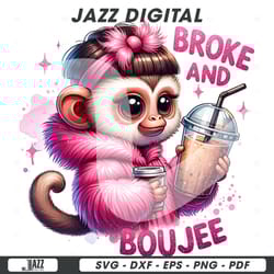 broke and boujee clipart, cute monkey png, sarcastic png, br