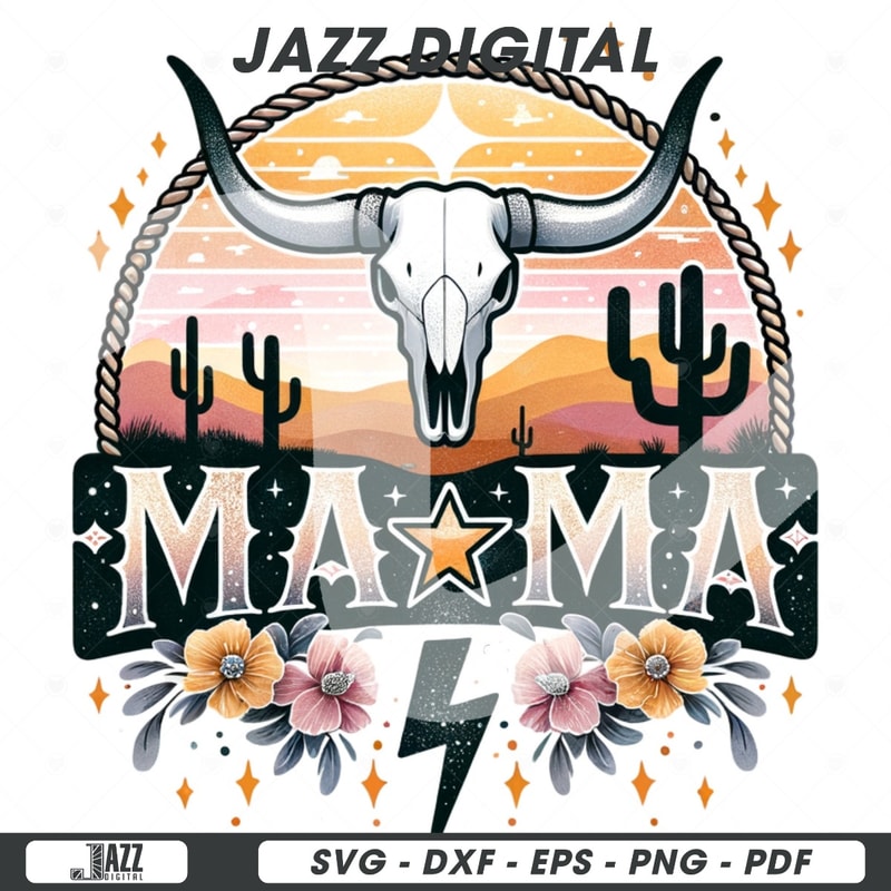 Mama Western Lightning Bolt PNG, Mother's Day PNG, Mama Western Clipart, Mama Cowboy Sublimation Design, Western DTF Transfer, Shirt, Mug.jpg
