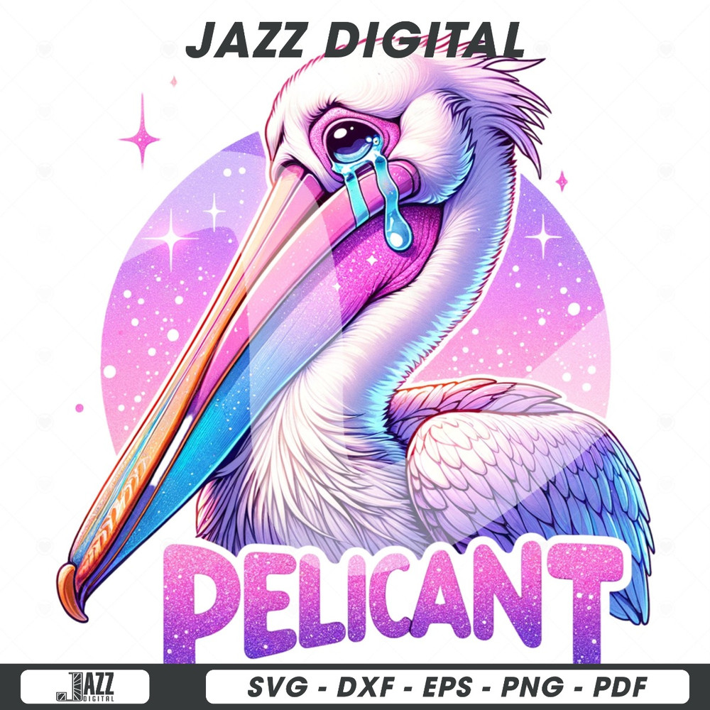 Pelican't PNG, Pelican Clipart, Tropical Bird Sublimation Design, Funny DTF Transfer, Mental Health Awareness, Depressed PNG, Mug, Tumbler.jpg