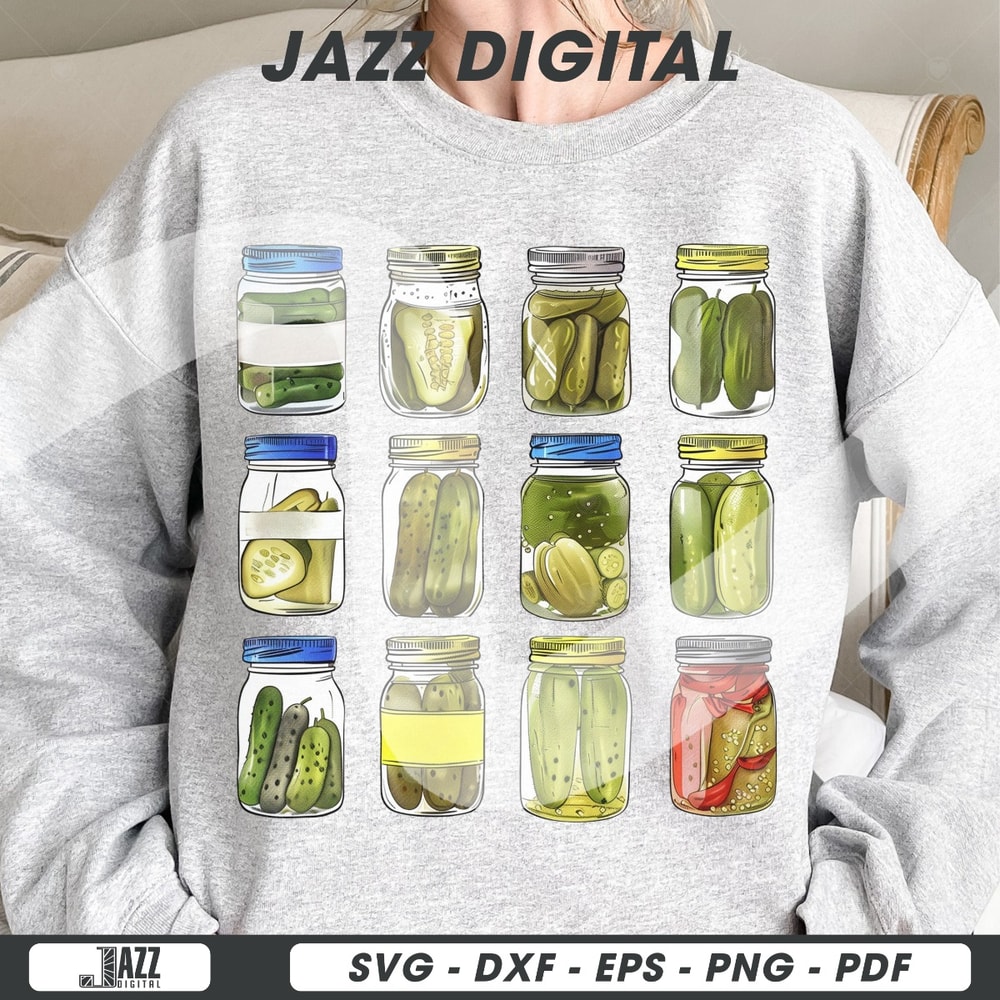 Vintage Canned Pickles PNG, Canning Season Clipart, Pickle Lovers Sublimation Design, Pickle Jar DTF Transfer, Funny Pickle Sweatshirt Shirt.jpg