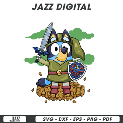 funny bluey legend of zelda png file design, digital file, instant download