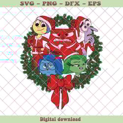 disney inside out christmas wreath svg digital cricut file, png - svg files, z715