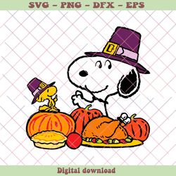 thanksgiving peanuts snoopy and woodstock svg cricut files, png - svg files, z729