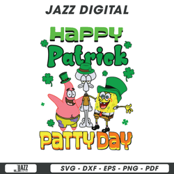 happy patrick patty day spongebob svg digital file