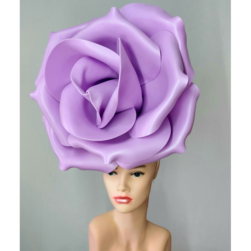 Large rose Lavender fascinator headband  wedding heddress.jpg