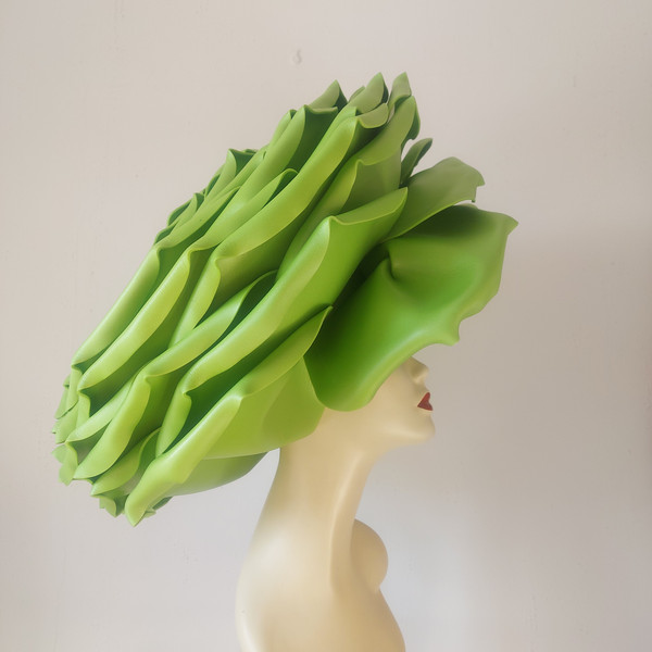 Large  lime flower hat, Cosplay costume, Fashion show (2).jpg