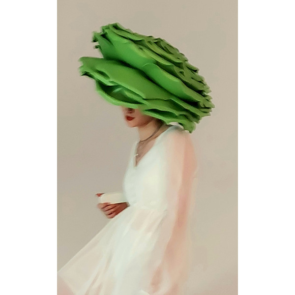 Large  lime flower hat, Cosplay costume, Fashion show.jpg