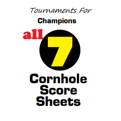 cornhole score sheets - all 7 - perfect for amateurs, leagues & tournaments