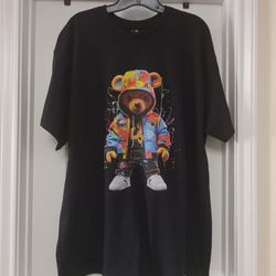 Swag Bear Graffiti Graphic Print T-Shirt