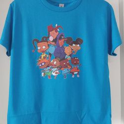 Rugrats N Bebe Kids Graphic Print T-Shirt Youth Medium Sapphire