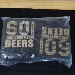 60 Years And Countless Beers Can Coolers Black/Gold Set of 12