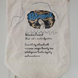blessed blacknificent black history canvas backpack tote