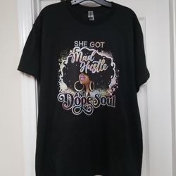 she got mad hustle and a dope soul graphic t-shirt black