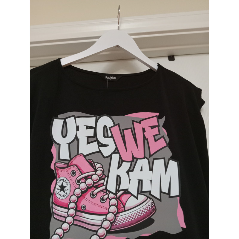 Tie Back Shoulder Pad Dress WYES WE KAM Graphic Print Large 1