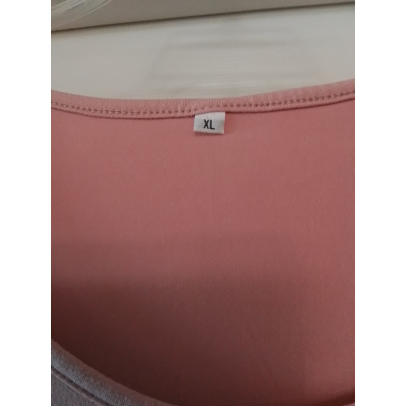 Dusty Pink Side Ruched Dress WYES WE KAM Graphic Print XL 3