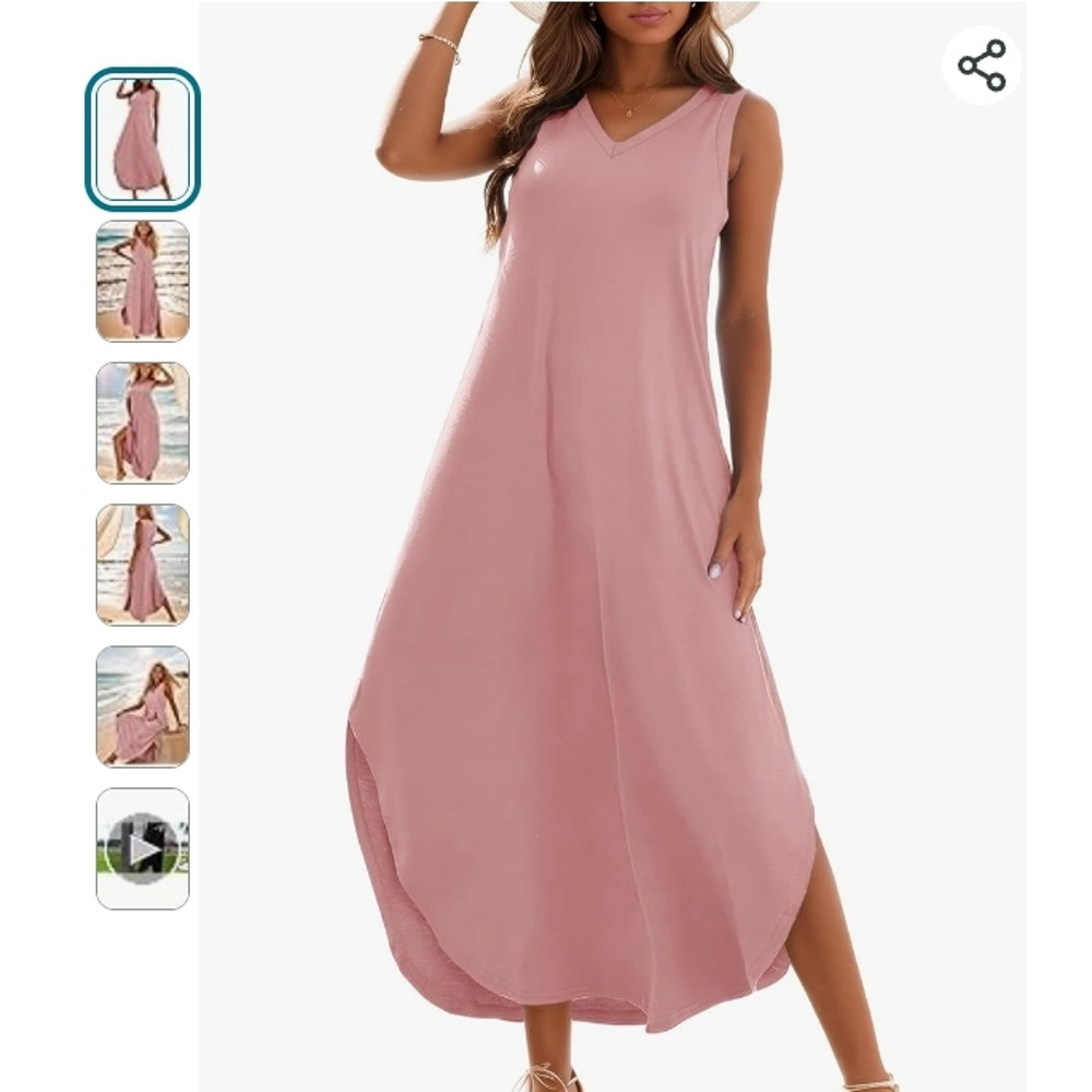 Pink Long Dress WYES WE KAM Graphic Print Small 3