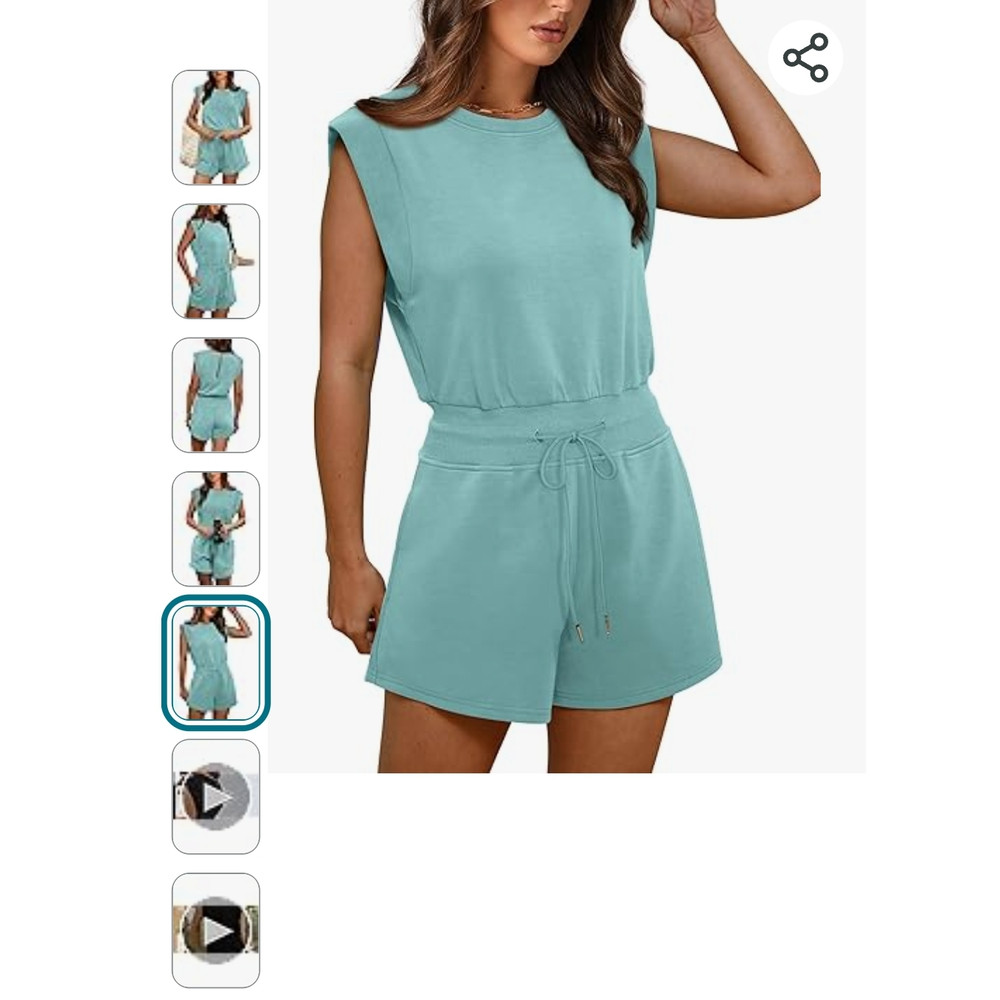 Pastel Green Tie Waist Romper WYES WE KAM Graphic Print Large 3