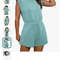 Pastel Green Tie Waist Romper WYES WE KAM Graphic Print Large 3