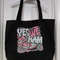 Black Canvas Bag WYES WE KAM Graphic Print Approx 18 X 21 0