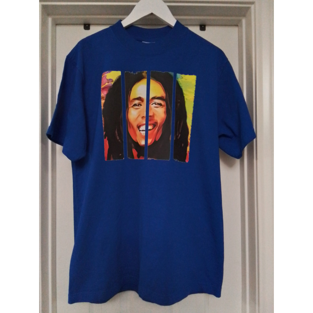 Bob Marley Smiling Graphic Print Blue 0
