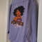 Purple Denim Shirt Jacket W PVAMU Panther Girl Graphic Print Medium 2