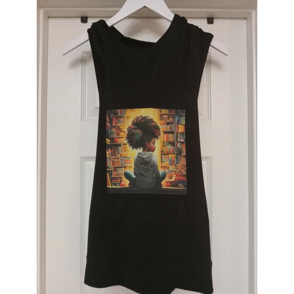 Youth FOHAWK BookWorm UpcycledRecycled Mossimo Sleeveless Crossback Hoodie Black XS 0