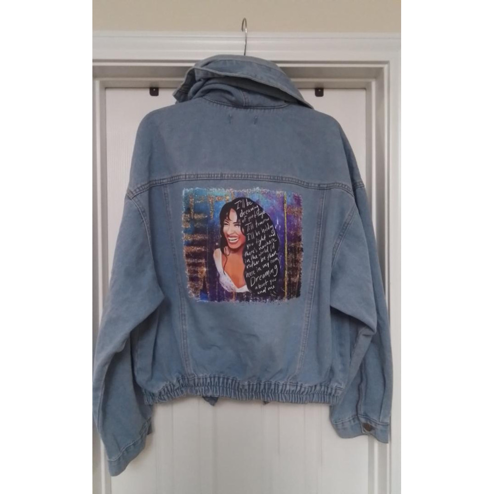 Selena Dreaming Of You Graphic Print Jean Jacket Hoodie Size XL 0