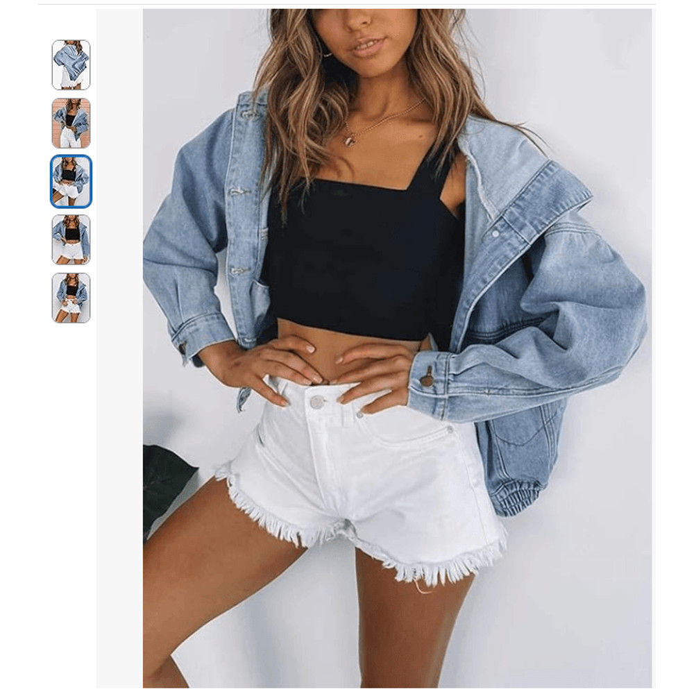 Selena Dreaming Of You Graphic Print Jean Jacket Hoodie Size XL 8