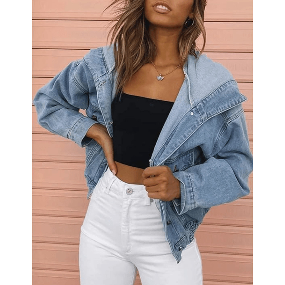 Selena Dreaming Of You Graphic Print Jean Jacket Hoodie Size XL 9