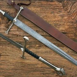 anduril sword of strider, custom engraved sword, lotr sword, lord of the rings king aragorn ranger sword, strider knife,